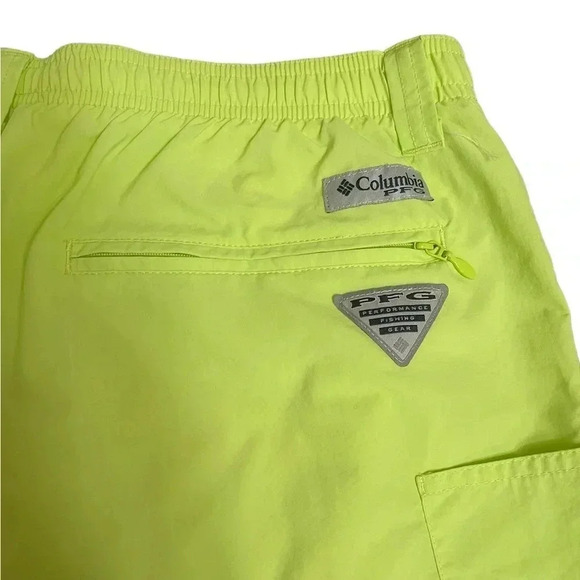 Columbia PFG Backcast Ⅲ Water Fishing Swim Shorts Neon Yellow Green Men’s size L - Picture 3 of 16